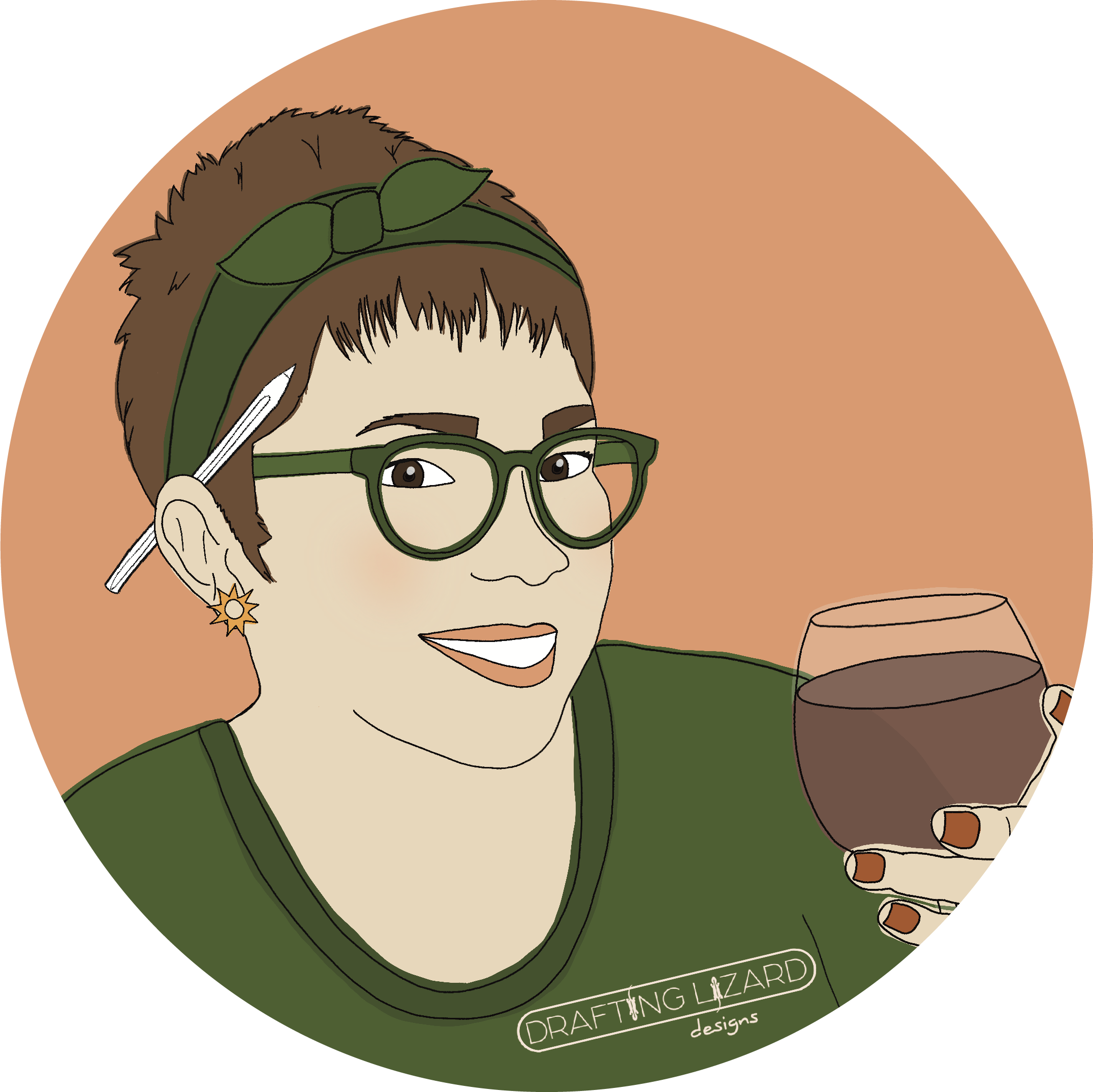 illustrated headshot of Liz